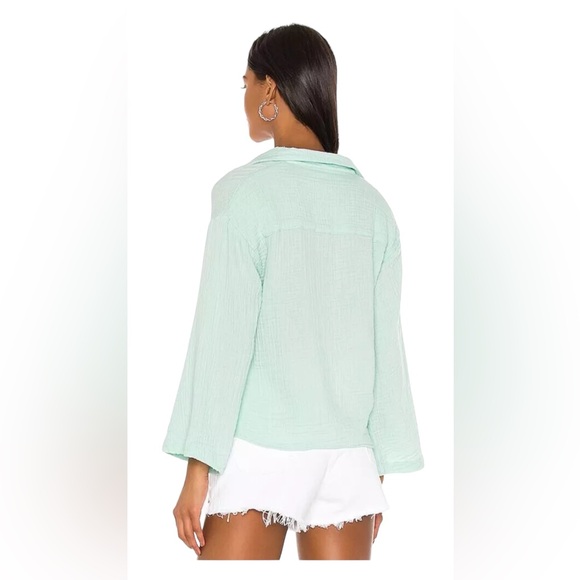 ELLEJAY Blake Blouse Mint Green Cotton Relaxed Fit XS MSRP $138 - Picture 3 of 11